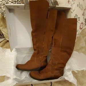 Nine West Superb Suede High Rise Flat Boots